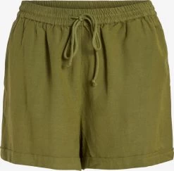 Vila Shorts Regular Broek Dames Olijfgroen