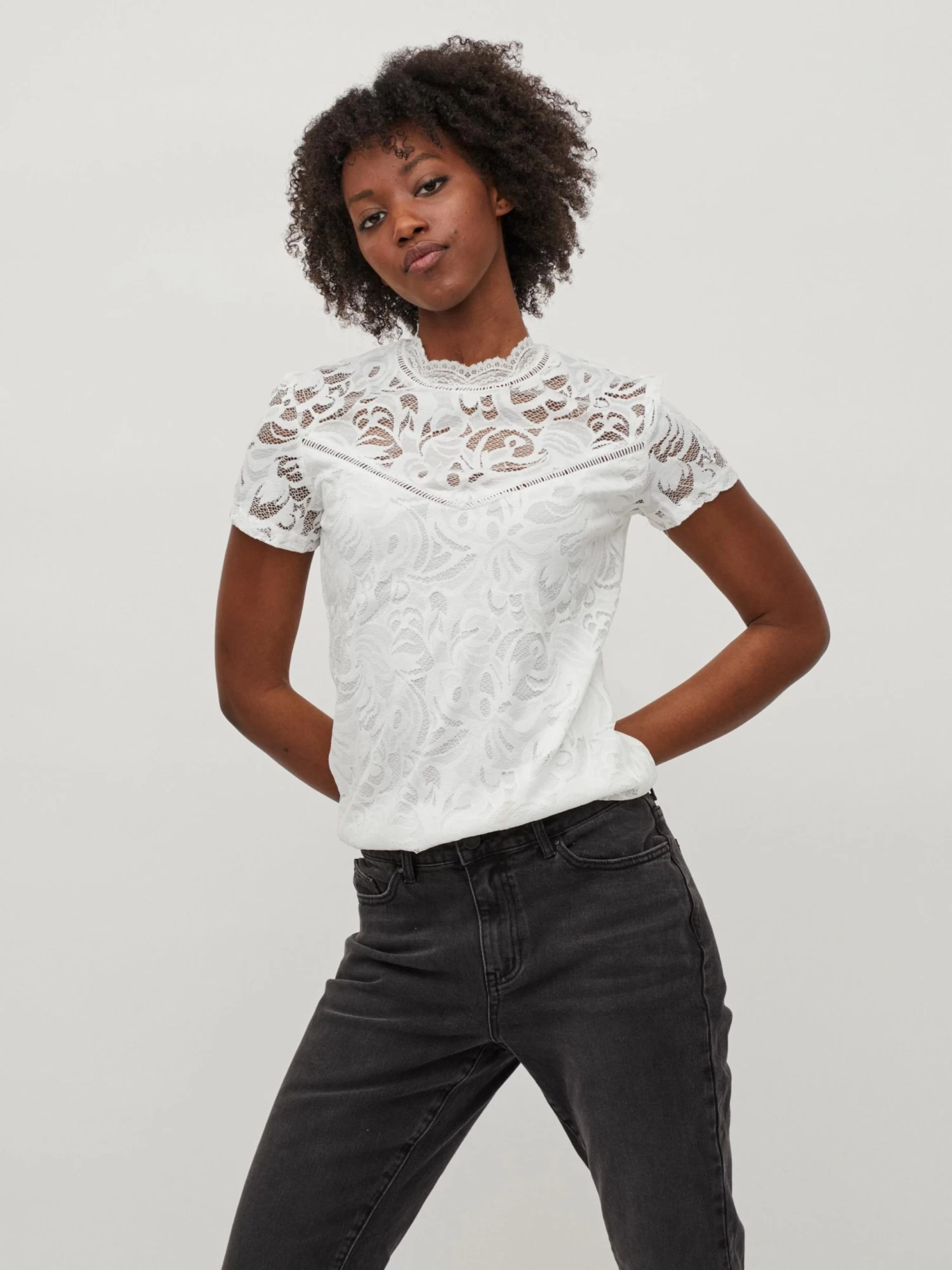 Vila Blouses Met Korte Mouw Blouse Stasia Dames Wit 5 Vila Blouses Met Korte Mouw Blouse Stasia Dames Wit - Afbeelding 3