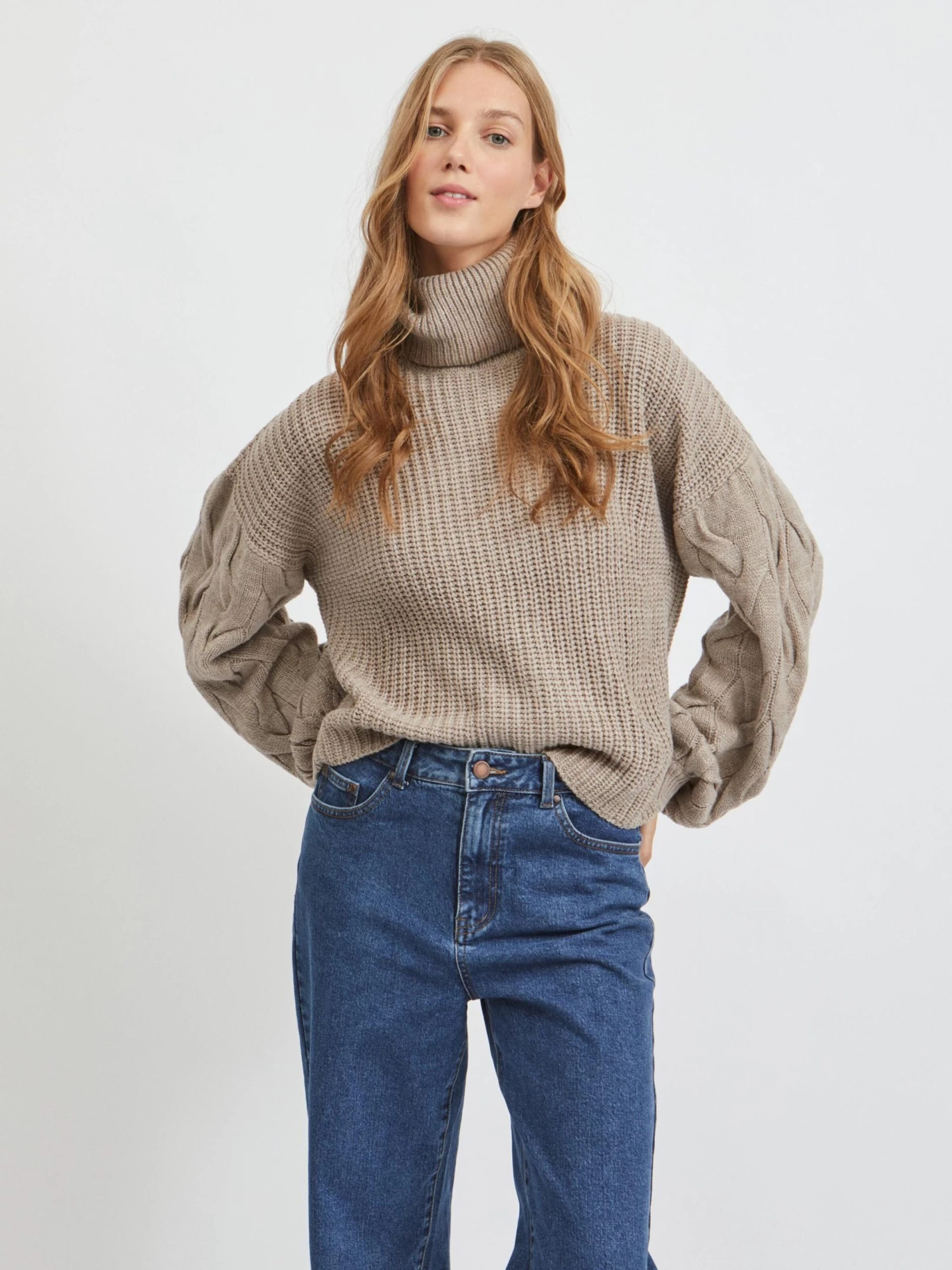 Vila Coltruien Trui Oa Dames Donkerbeige 5 Vila Coltruien Trui Oa Dames Donkerbeige - Afbeelding 3