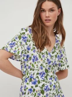 Midi Jurken Jurk Paya Dames Wit -Vila 01ba7bad72c94252a7721c8c46739d6b