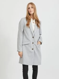 Vila Tussenmantels Tussenmantel Dames Lichtgrijs -Vila 02f46aafccab1f3de235d743c08c527f