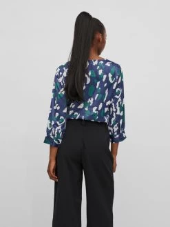 Vila Blouses Met Korte Mouw Blouse Dames Navy -Vila 034a3864a57cb6b3e6e5cd5db48a9eb4