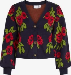 Vila Vesten Gebreid Vest Dames Nachtblauw