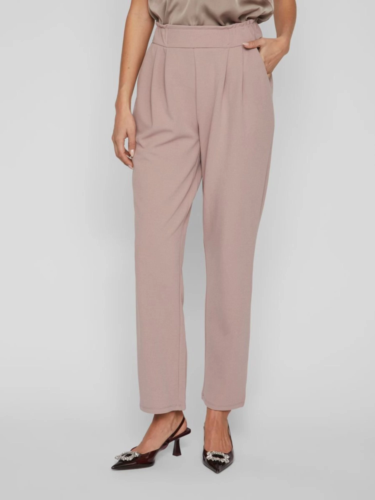 Vila Bandplooibroeken Regular Bandplooibroek Dames Beige 5 Vila Bandplooibroeken Regular Bandplooibroek Dames Beige - Afbeelding 3