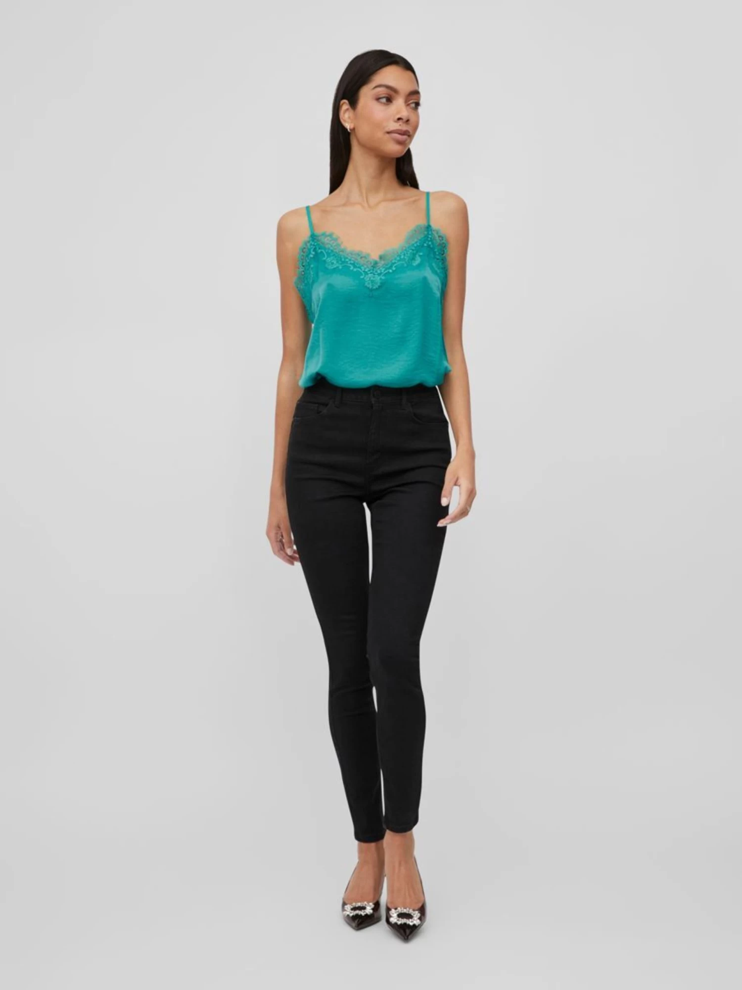 Vila Kanten Tops Top Dames Jade Groen 7 Vila Kanten Tops Top Dames Jade Groen - Afbeelding 5