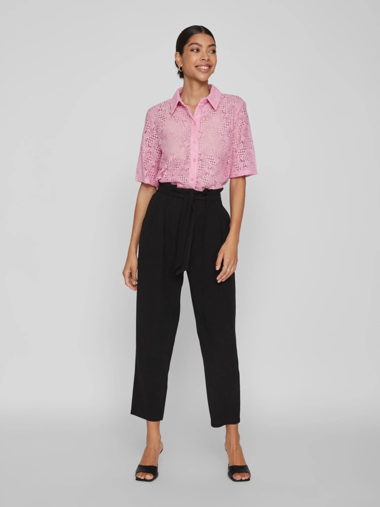 Vila Kanten Blouses Blouse Begena Dames Rosa 7 Vila Kanten Blouses Blouse Begena Dames Rosa - Afbeelding 5