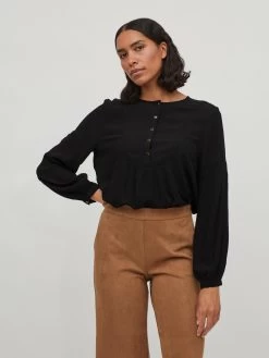 Vila Kanten Blouses Blouse Theo Dames Zwart -Vila 07cfe5581fb6f3529a4f5c9759292eb8