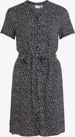 Vila Blousejurken Blousejurk Dames Zwart / Wit