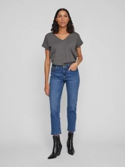 Vila Straight Regular Jeans ALICE Dames Blauw -Vila 0847b034894587d5e2db5c77adda8eb5