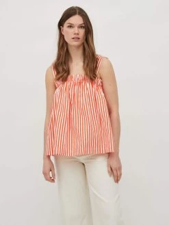 Vila Mouwloze Shirts Top FIKA Dames Mandarijn / Wit -Vila 085f683ba8938e3e95b60470d3a3fed1