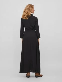 Vila Maxi Jurken Jurk Dames Zwart -Vila 0860355c8587c398f466195090f30d14