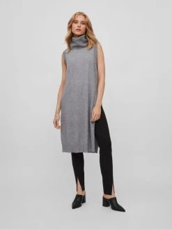 Vila Vesten Gebreide Bodywarmer Ril Dames Grijs -Vila 08a37331ca1c68883acc2c14878b8395