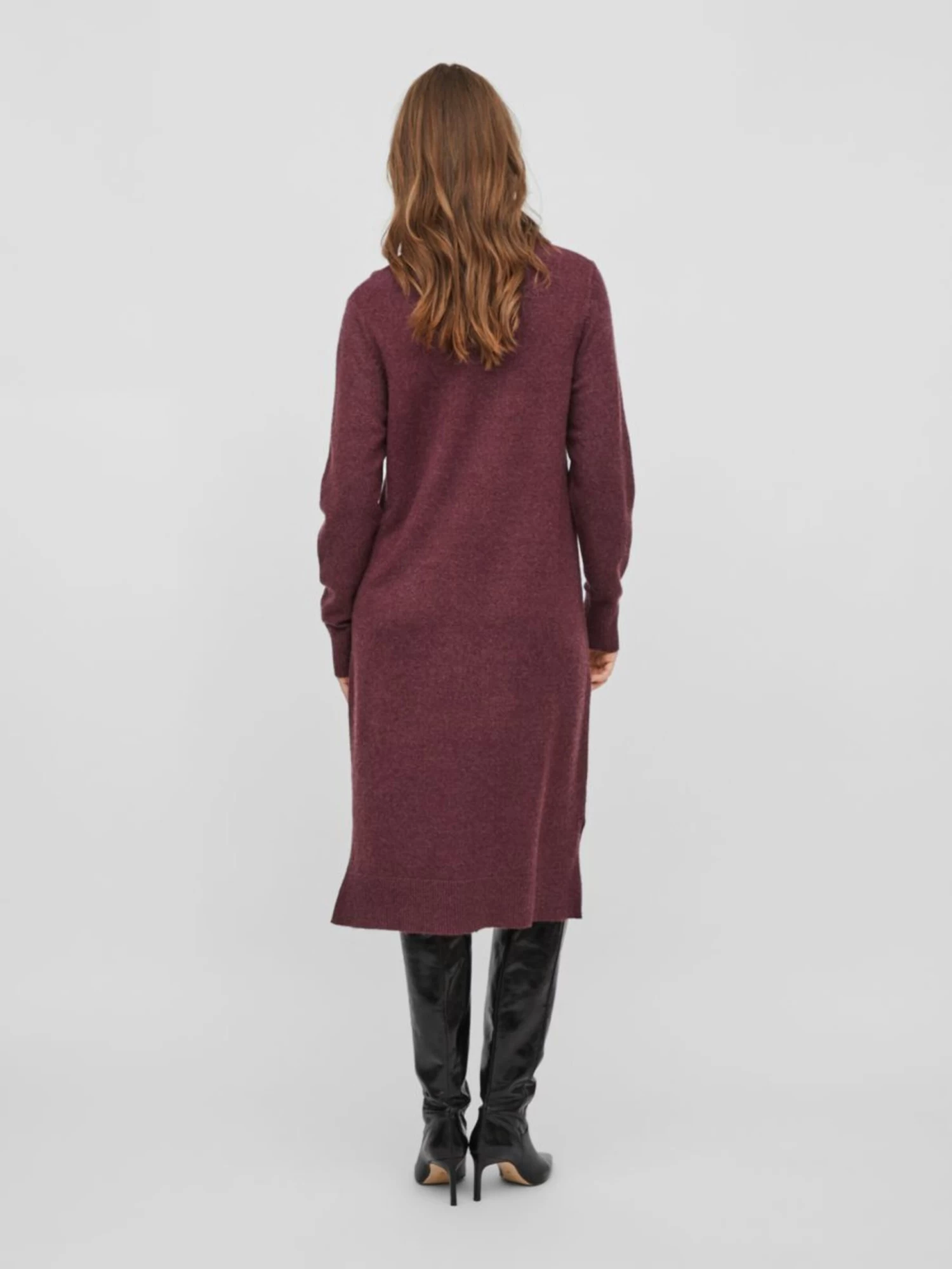 Vila Gebreide Jurken Gebreide Jurk Dames Bessen 6 Vila Gebreide Jurken Gebreide Jurk Dames Bessen - Afbeelding 4