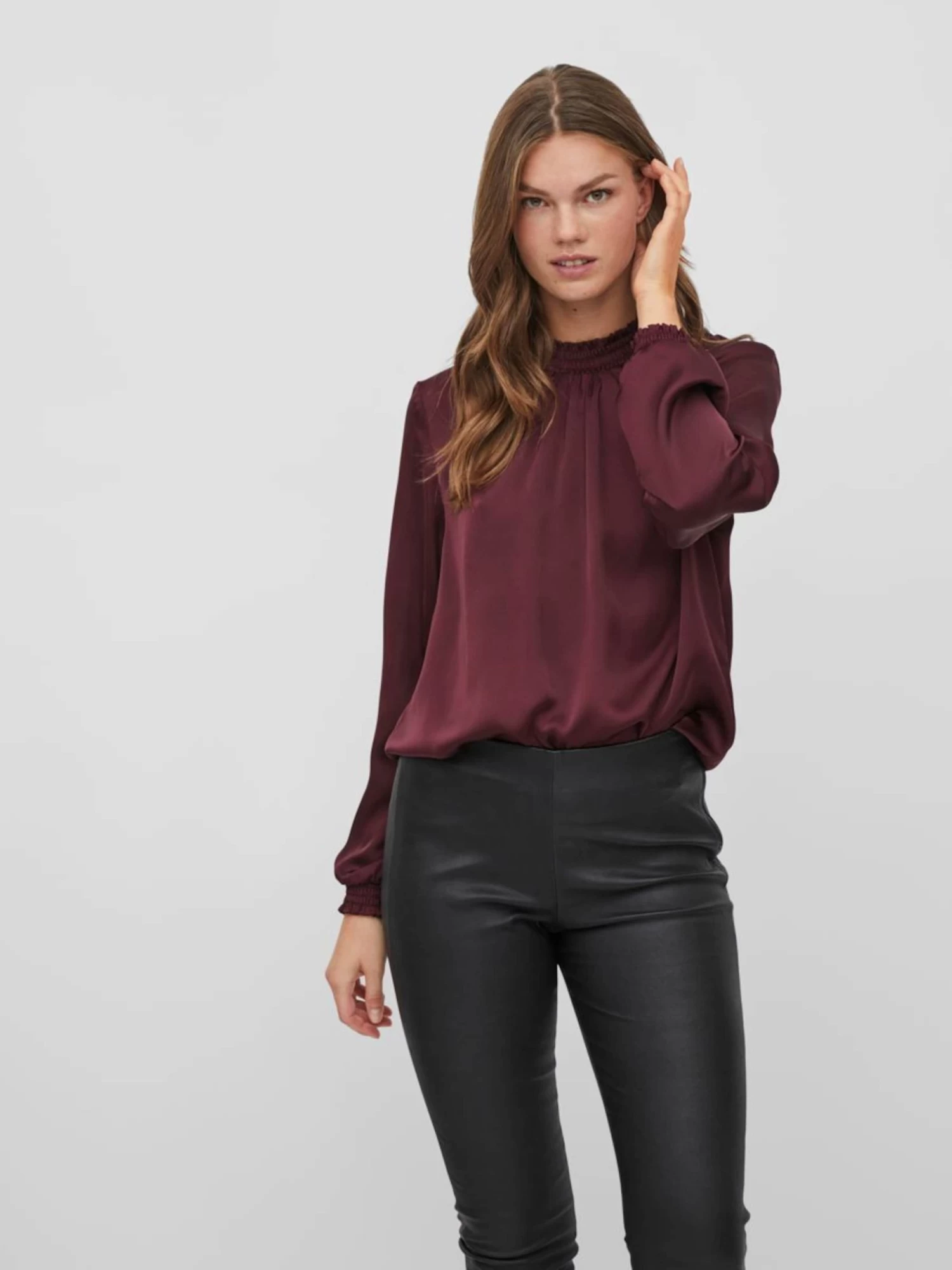 Vila Blouseshirts Blouse Dames Bordeaux 5 Vila Blouseshirts Blouse Dames Bordeaux - Afbeelding 3