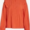 Vila Overhemden Blouse Dames Oranje -Vila 0a51117ca36b76a0319bcff700afa590