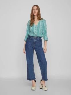 Vila Blouses Met Korte Mouw Blouse Aimi Dames Groen / Jade Groen -Vila 0b1fab58f0b5abbb2203d29583438a83