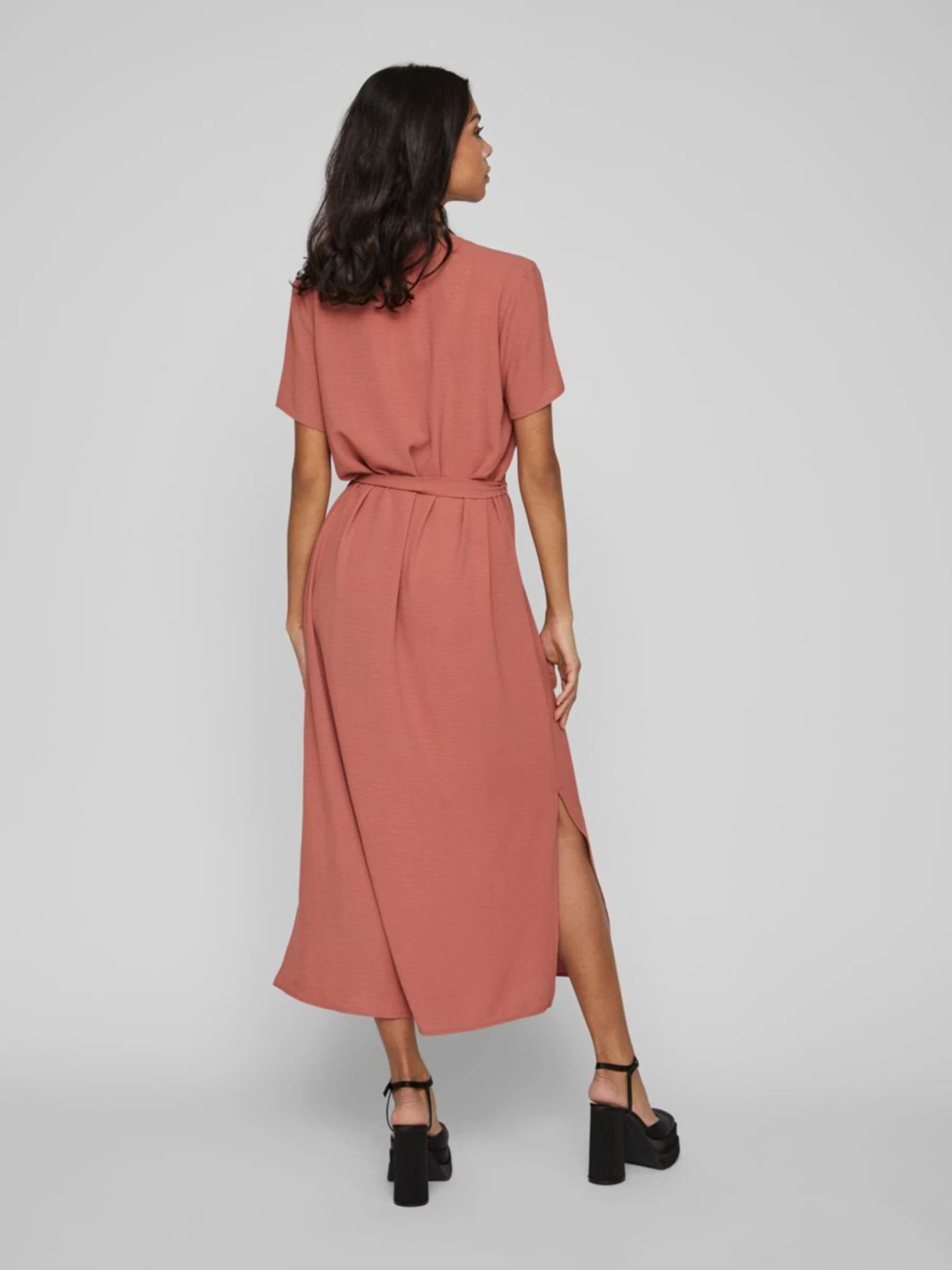 Vila Maxi Jurken Jurk Dames Rood 6 Vila Maxi Jurken Jurk Dames Rood - Afbeelding 4