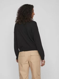 Vila Basic Truien Trui Dames Zwart -Vila 0cf11f6d9313b686b68b2f258ded5f37