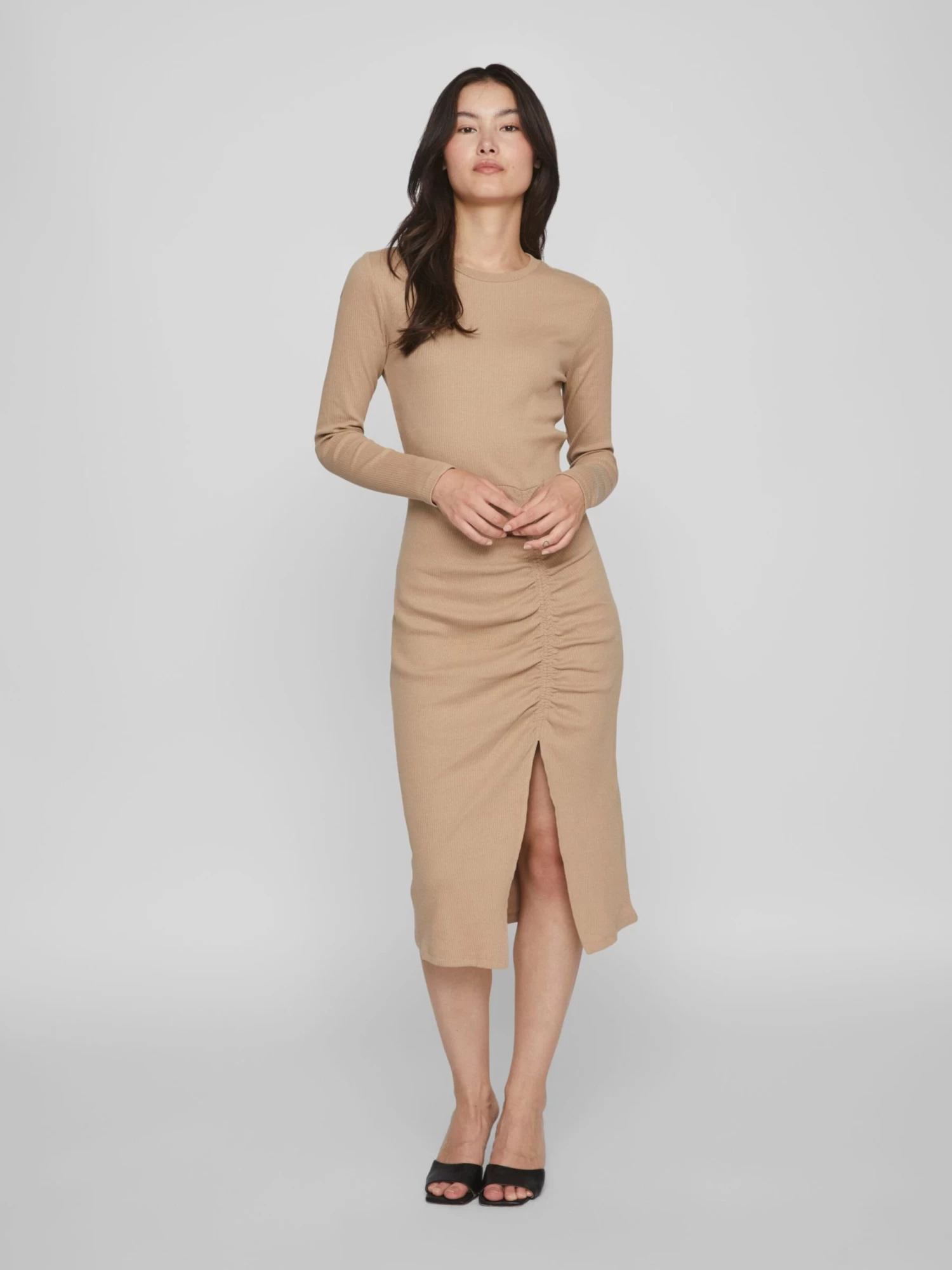 Vila Mini Jurken Jurk Dames Beige 5 Vila Mini Jurken Jurk Dames Beige - Afbeelding 3