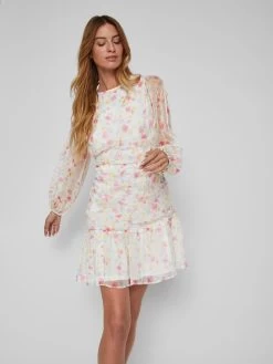 Vila Mini Jurken Jurk Sophia Dames Crème -Vila 0d69d988e2f262f4ab269424175deb8a