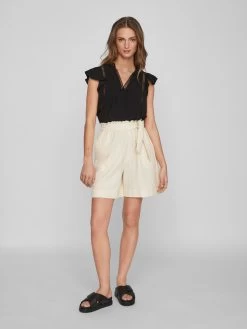 Vila Shorts Loosefit Broek Lania Dames Taupe -Vila 0daae99be54d61bd9f48bc7a70ea6be5