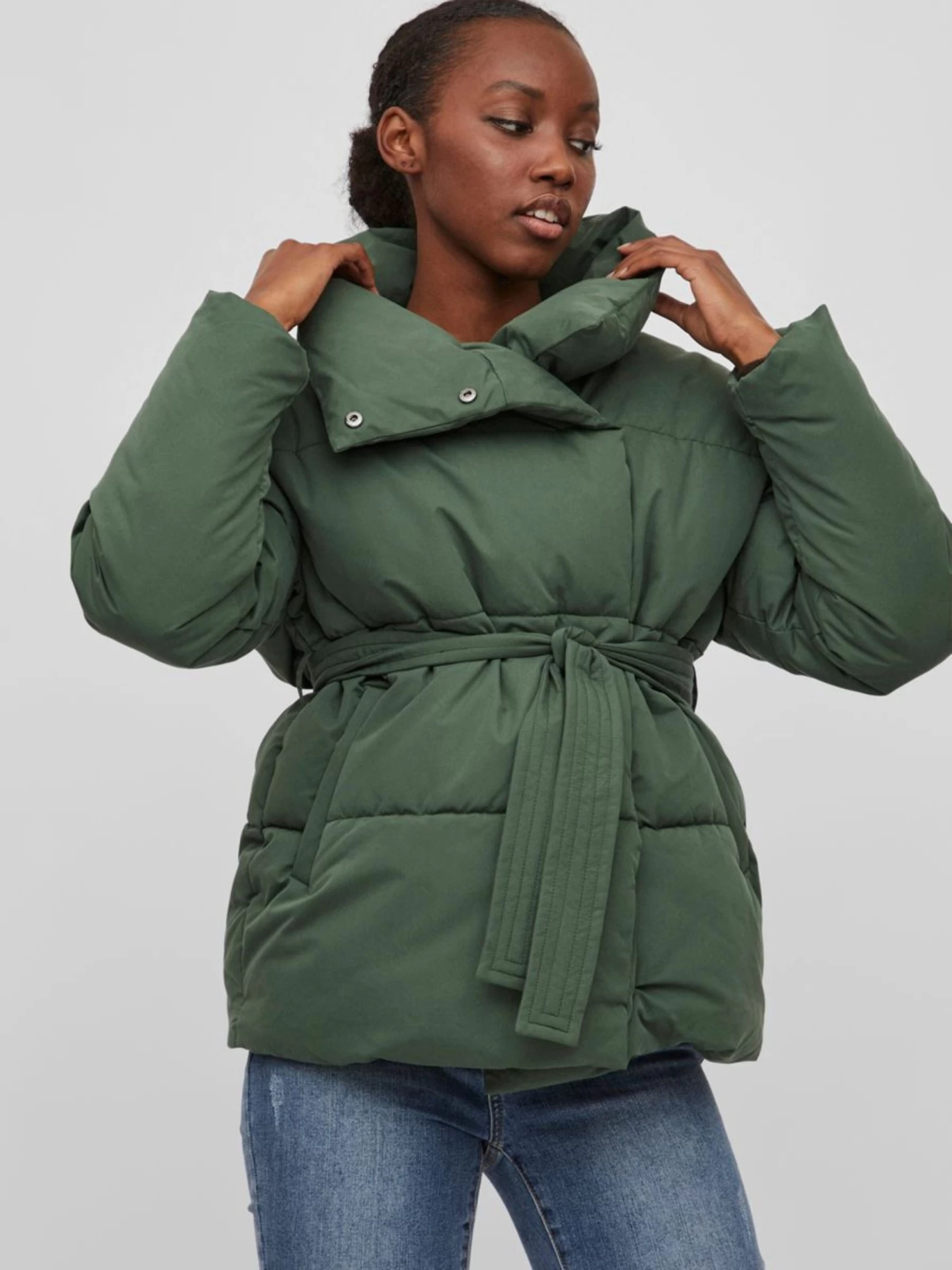 Vila Winterjassen Winterjas Dames Groen 8 Vila Winterjassen Winterjas Dames Groen - Afbeelding 6