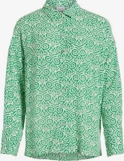Vila Overhemden Blouse Dames Groen