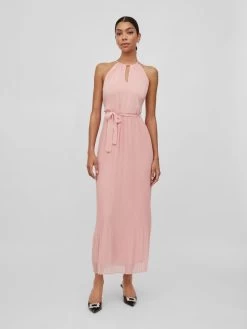 Vila Maxi Jurken Zomerjurk Dames Pink -Vila 0f86877ce3f6f9b385a688cbc8f2c35b