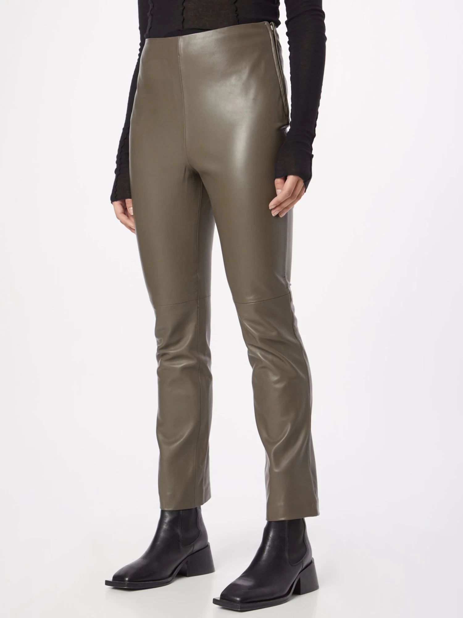 Leren Broeken Regular Broek SASCHA Dames Ombergrijs 5 Leren Broeken Regular Broek SASCHA Dames Ombergrijs - Afbeelding 3