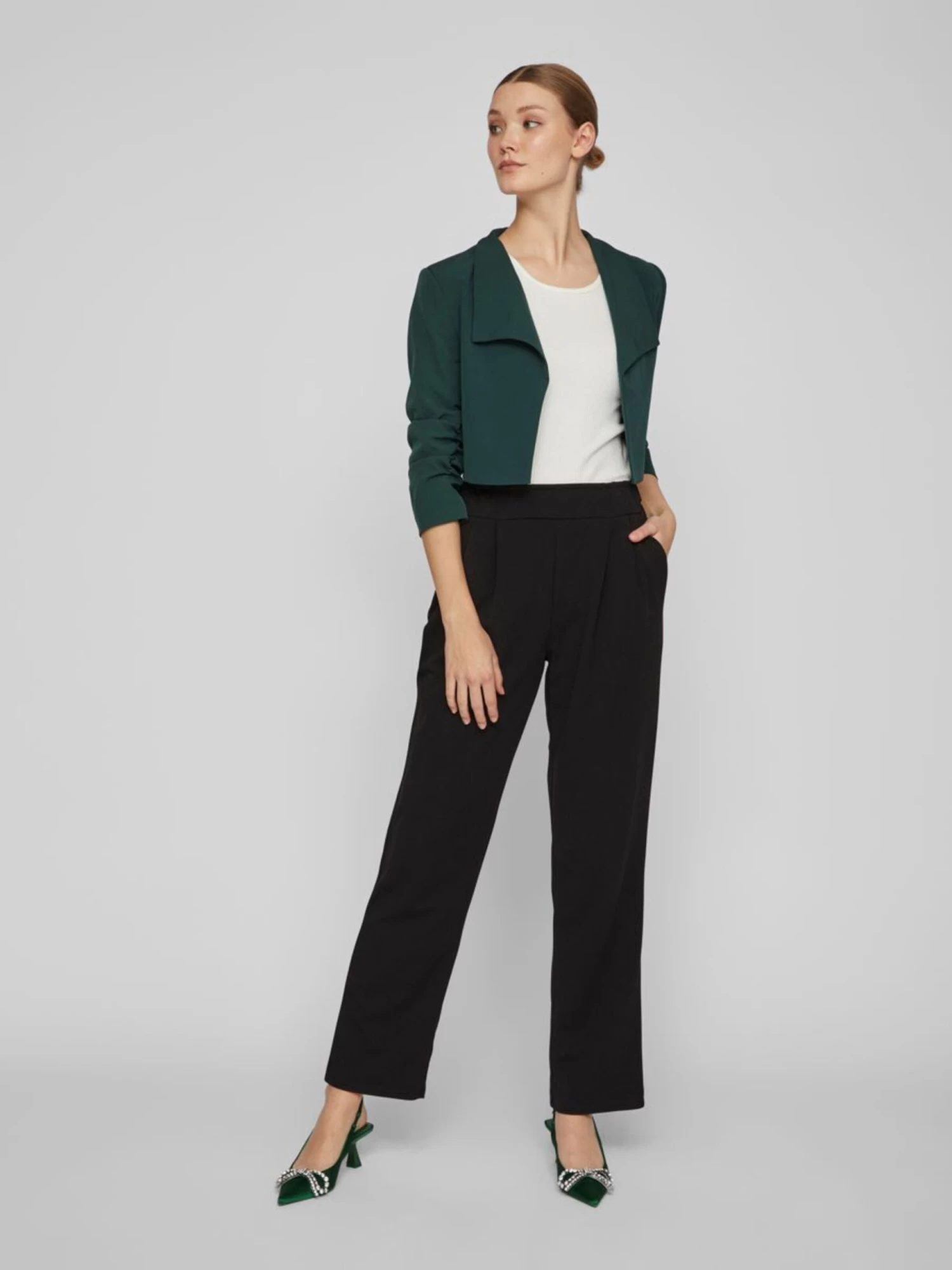 Vila Bandplooibroeken Regular Bandplooibroek Dames Zwart 7 Vila Bandplooibroeken Regular Bandplooibroek Dames Zwart - Afbeelding 5