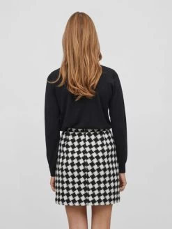 Vila Vesten Gebreide Bodywarmer Dames Zwart -Vila 1252eed47d7ca827e1075a87f95d2736