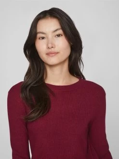 Vila Basic Truien Trui Comfy Dames Wijnrood -Vila 153a91b5666783c27d501f7efd0384f9
