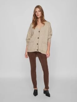 Vila Vesten Gebreid Vest RIL Dames Beige -Vila 156140ae986a421ac8beb2a5c7568607