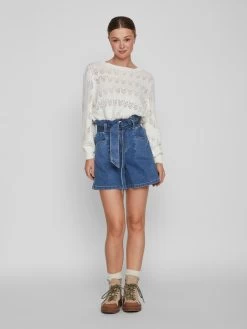 Vila Jeans Loosefit Bandplooi Jeans Fo Dames Blauw -Vila 15a7358a79de827e122491db37256daf