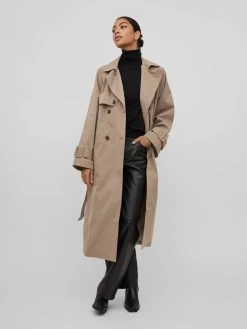 Vila Trenchcoats Tussenmantel Dames Bruin -Vila 15d0e273496e2cf915e65dfca55b4eac