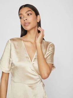 Vila Maxi Jurken Jurk Dames Beige -Vila 17bd0c3f4339adbdb7ac66a6e8e4e92a