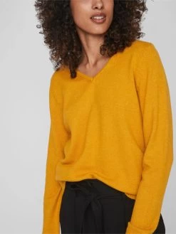 Vila Basic Truien Trui Ril Dames Goudgeel -Vila 182df7bd0127d44eb53b75bf8b00d897