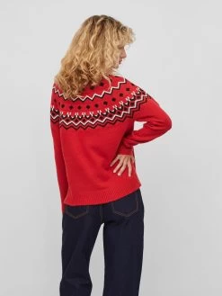 Vila Fijngebreide Truien Trui Snowball Dames Rood -Vila 19a919e45df186ef68c960e6d70953cf