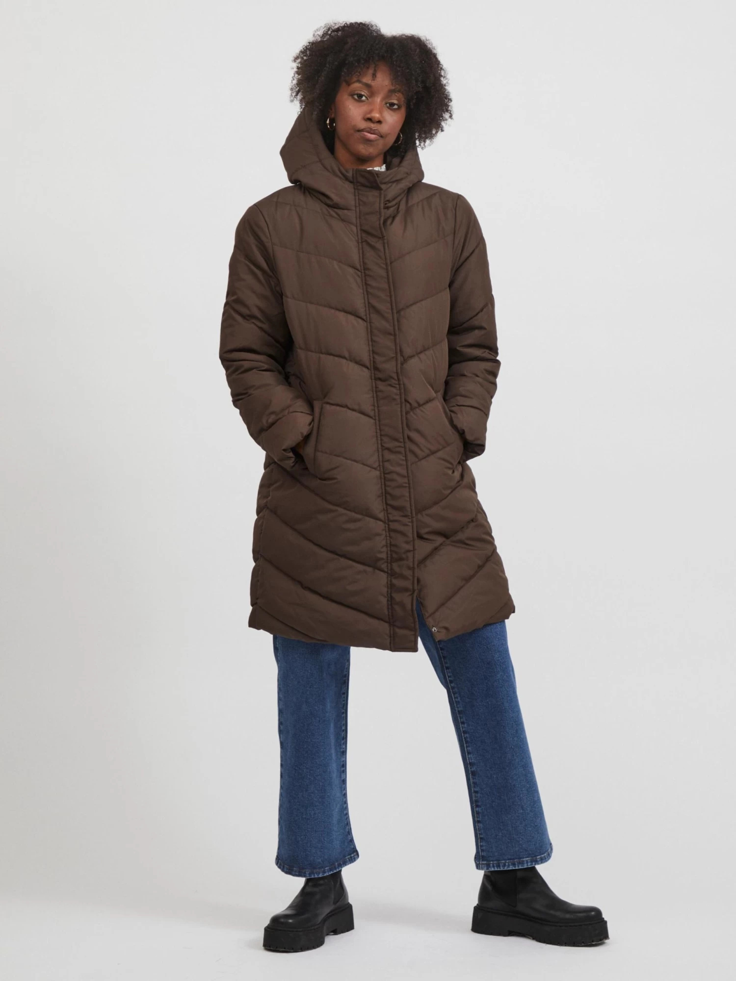 Vila Wintermantels Wintermantel Philipa Dames Bruin 7 Vila Wintermantels Wintermantel Philipa Dames Bruin - Afbeelding 5