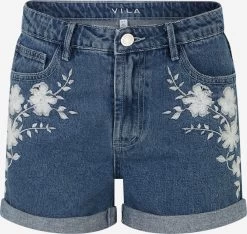 Vila Denim Shorts Regular Jeans Dames Blauw