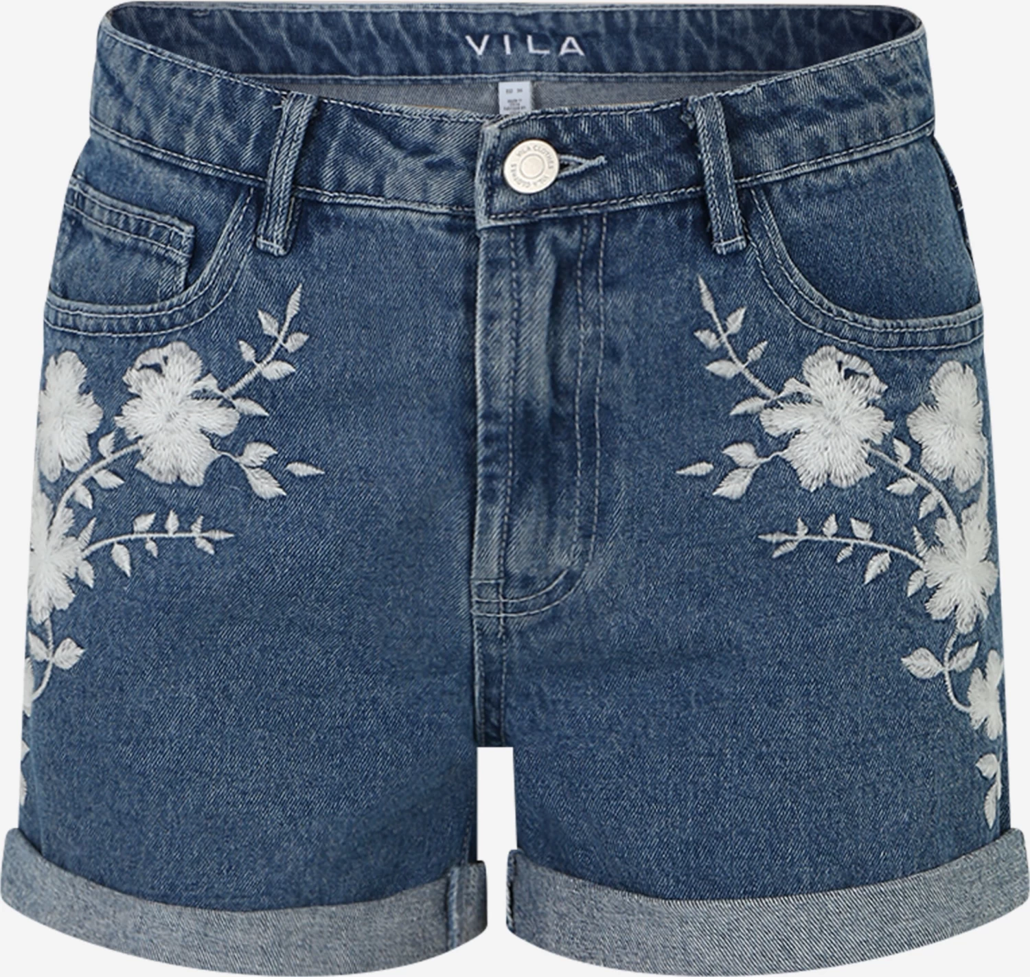 Vila Denim Shorts Regular Jeans Dames Blauw 2 Vila Denim Shorts Regular Jeans Dames Blauw