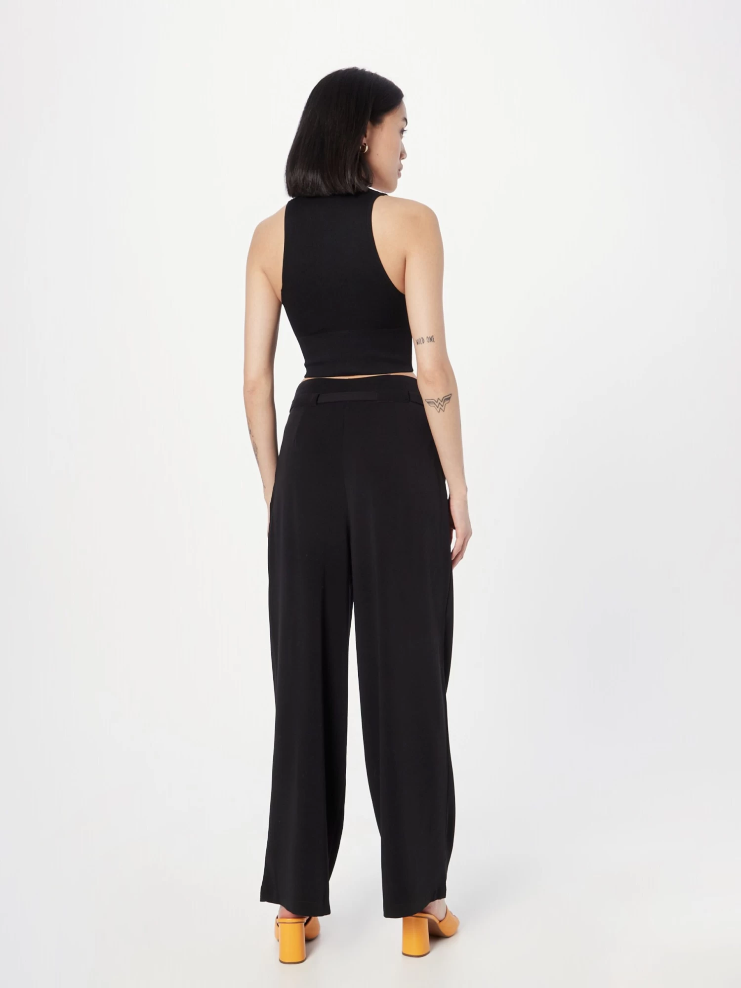 Vila Bandplooibroeken Loosefit Bandplooibroek Elin Dames Zwart 6 Vila Bandplooibroeken Loosefit Bandplooibroek Elin Dames Zwart - Afbeelding 4