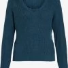 Vila Fijngebreide Truien Trui Debra Dames Blauw -Vila 1e26b37807c609cc9b4b0507ac7abf07