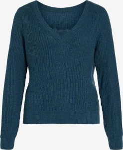 Vila Fijngebreide Truien Trui Debra Dames Blauw
