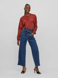 Vila Kanten Blouses Blouse Suvita Dames Rood -Vila 1e4d3b96e8cbb66bd6bd6cf231ff521b