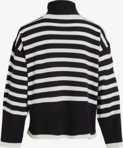 Vila Coltruien Trui Dames Zwart / Wit -Vila 1e84e8b4e7ff3eed2544b38e224fa6d6