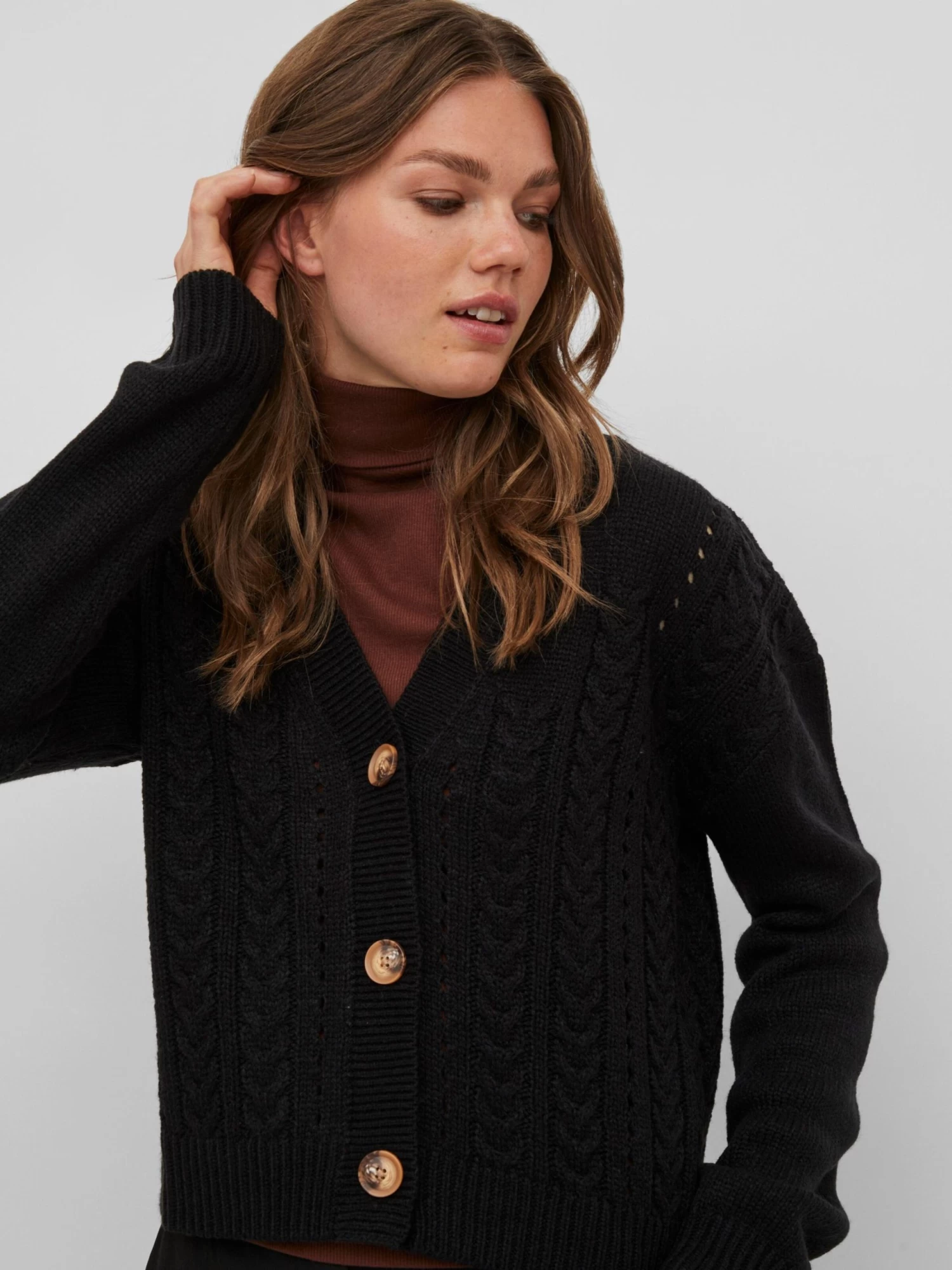 Vila Vesten Gebreid Vest Oa Dames Zwart 8 Vila Vesten Gebreid Vest Oa Dames Zwart - Afbeelding 6