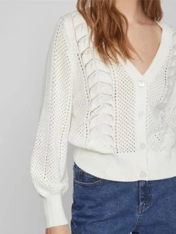 Vila Vesten Gebreid Vest Cattia Dames Wit Gemêleerd -Vila 1f56392d2ae3cf0ad394cb20b3cb6625