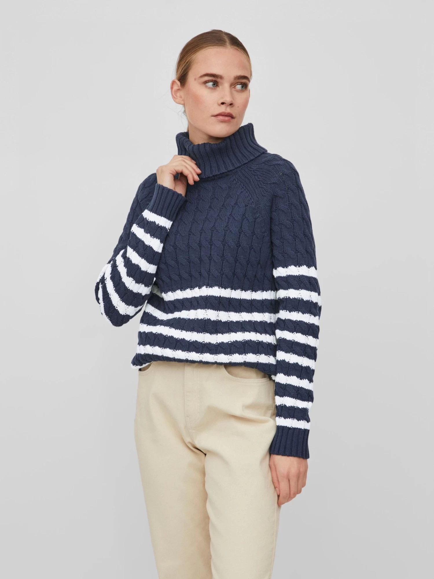 Vila Coltruien Trui Emmalina Dames Navy 5 Vila Coltruien Trui Emmalina Dames Navy - Afbeelding 3