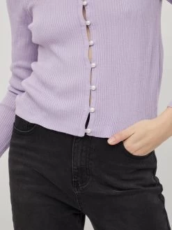 Vila Vesten Gebreid Vest Popsa Dames Pastellila -Vila 1f7af053d16c2877c58586d465918835